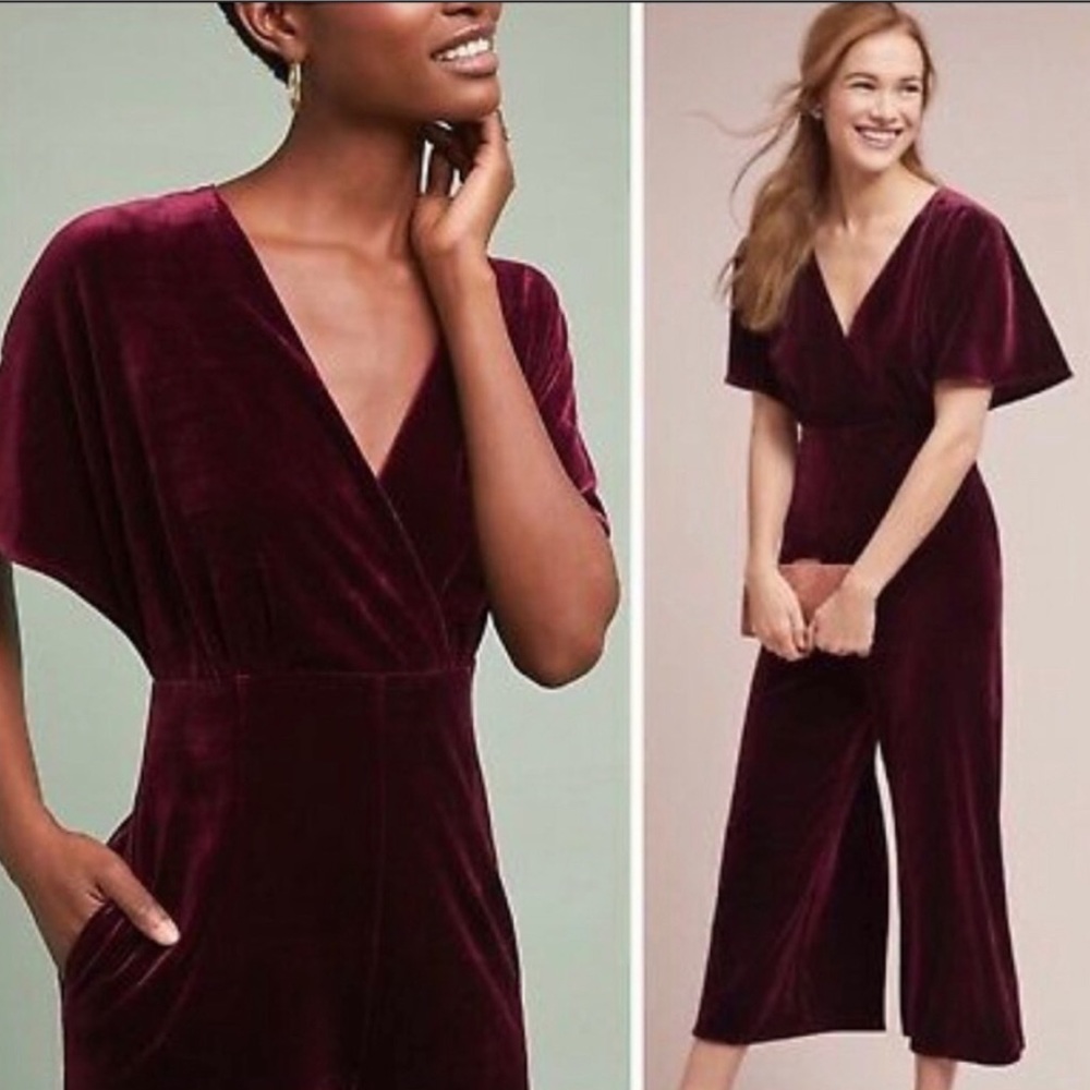 Anthropology Greylin Luna velvet jumpsuit